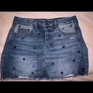 Denim Skirt with black Stars